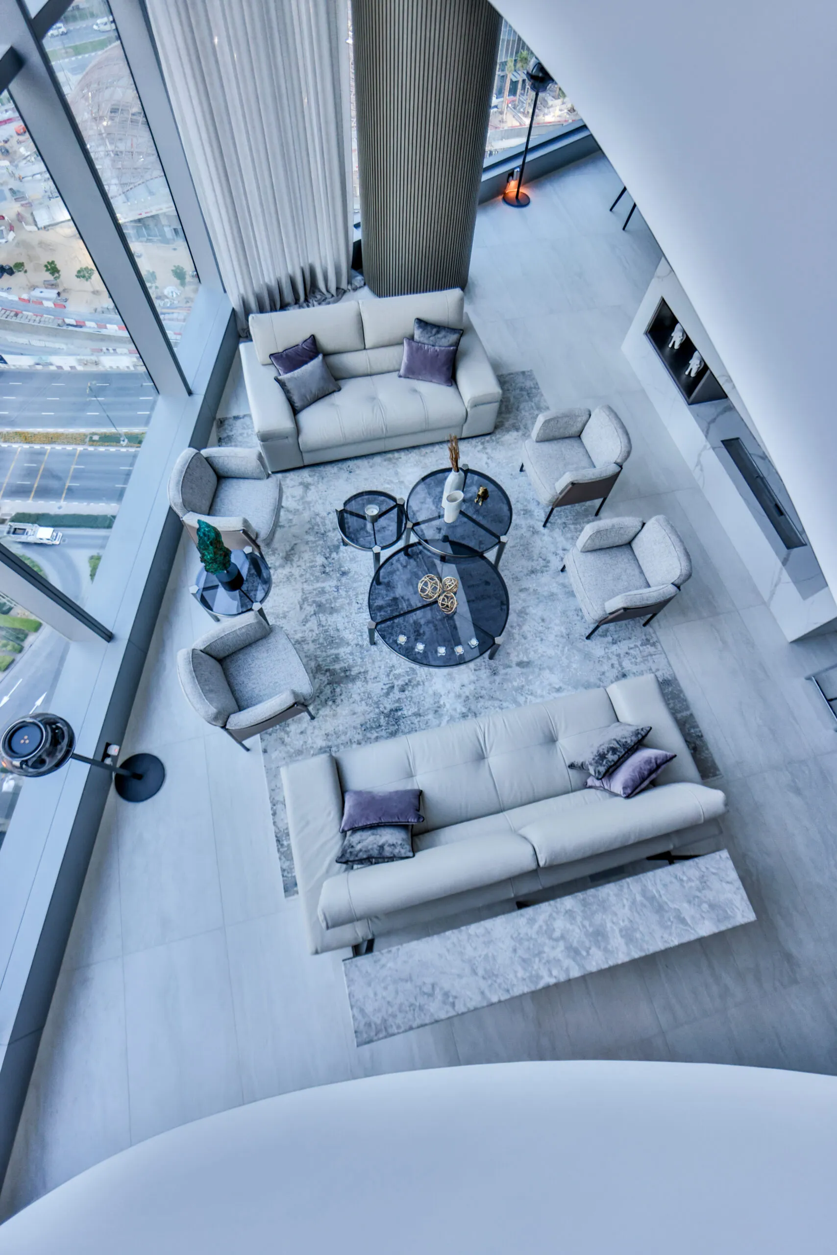Living room with modern furniture and elegant decor