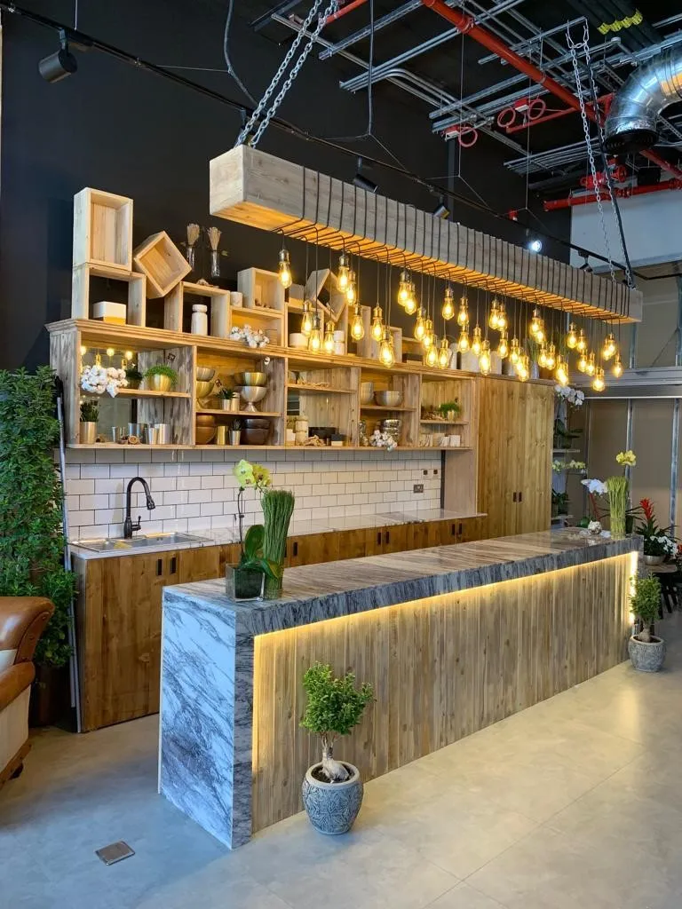 Living room with modern furniture and elegant decor