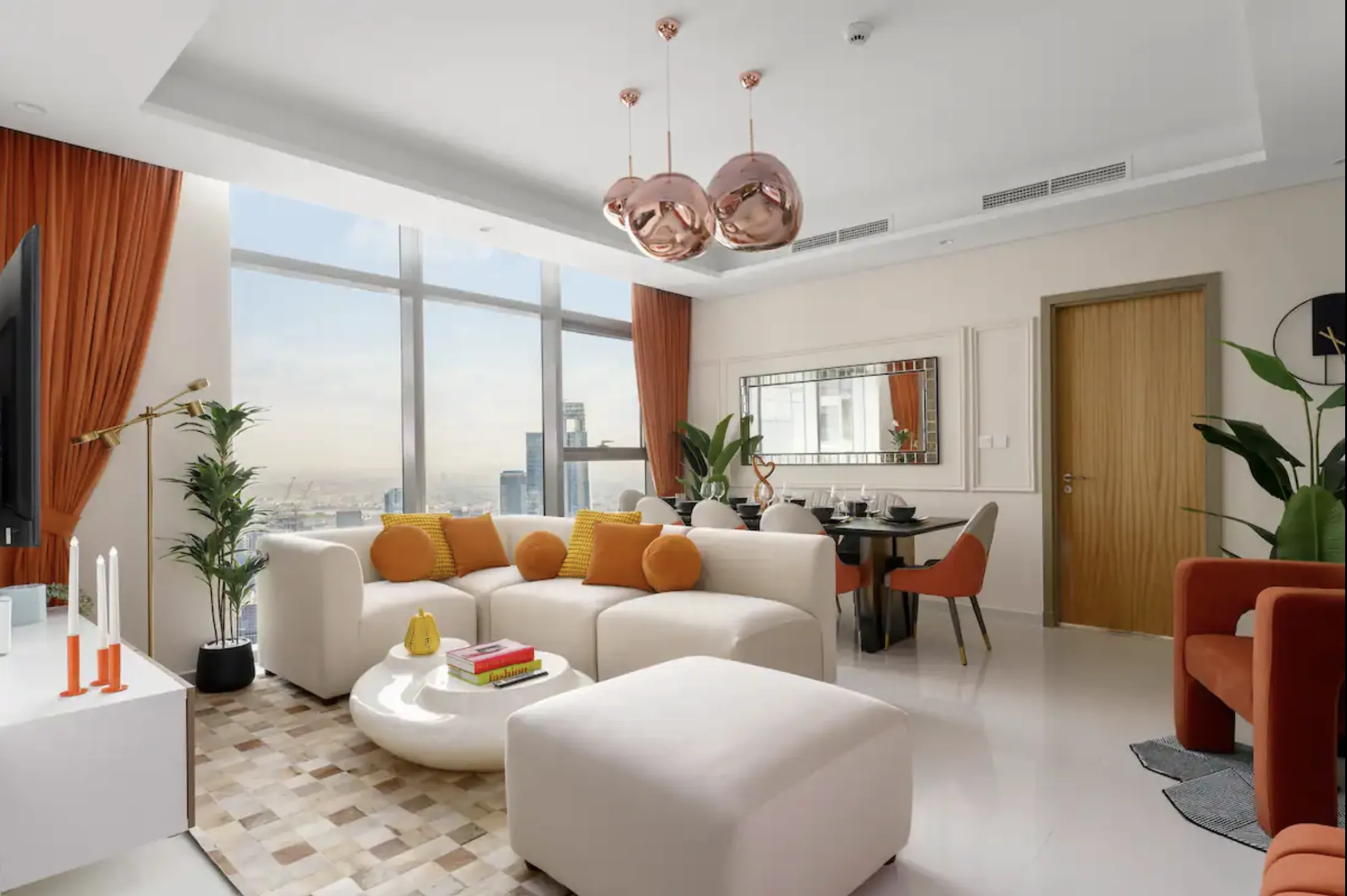 Spacious open-plan living area with contemporary design