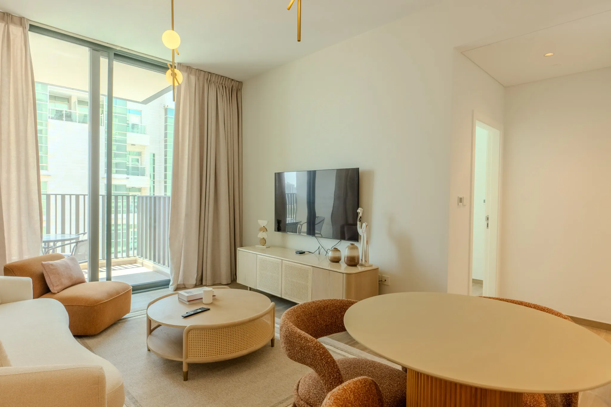 Spacious open-plan living area with contemporary design