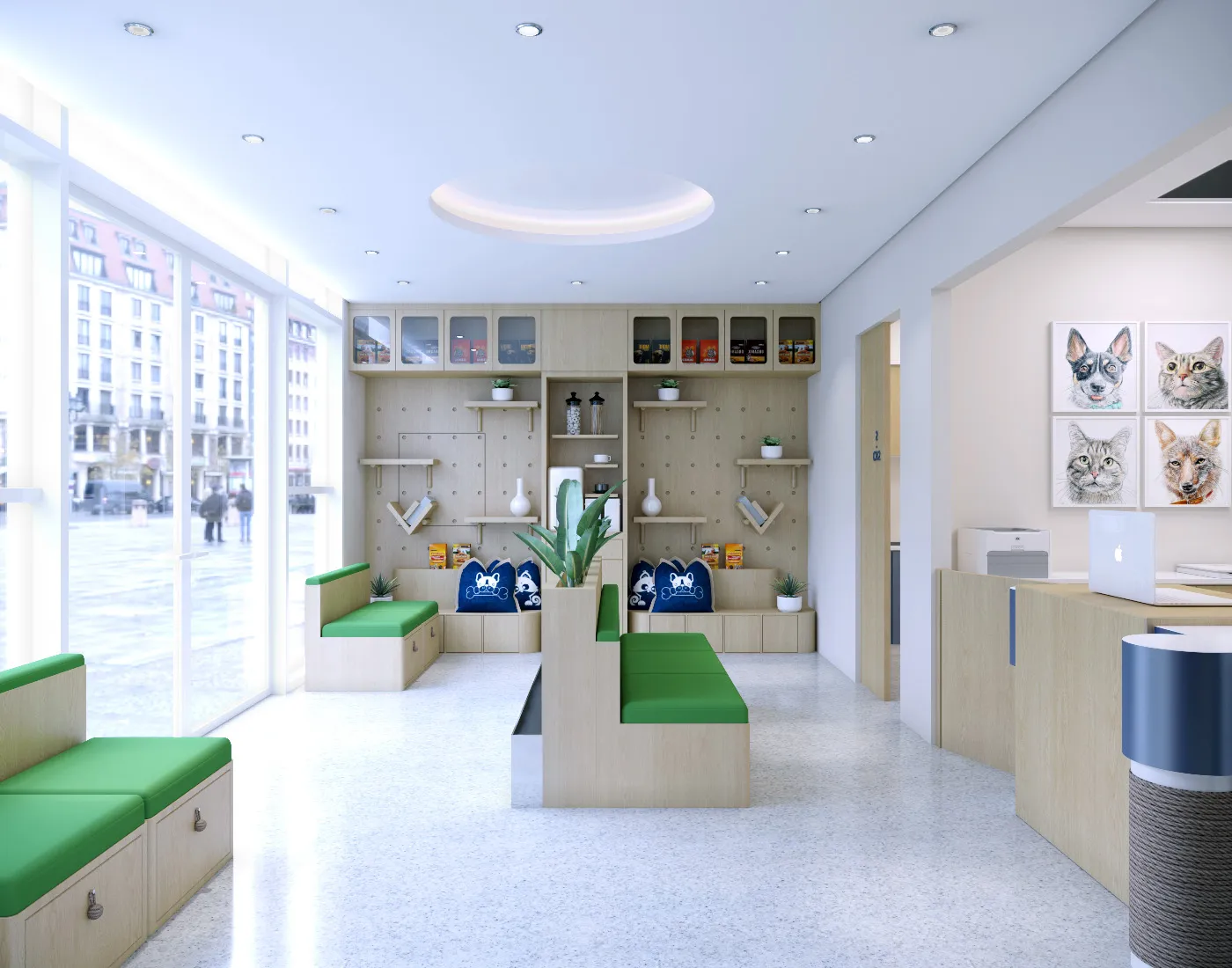 Living room with modern furniture and elegant decor